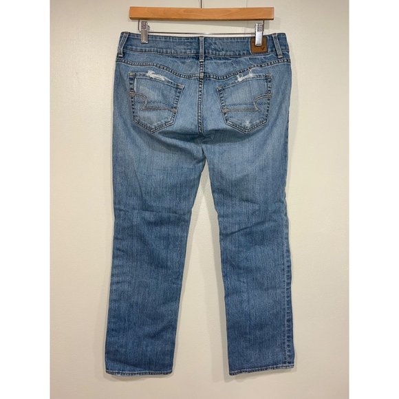 American Eagle 5 Pocket Regular Straight Jeans Women's Size 8 Blue - Picture 1 of 6